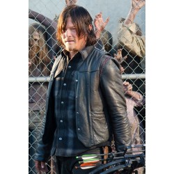 Walking Dead Daryl Dixon Black Leather Vest